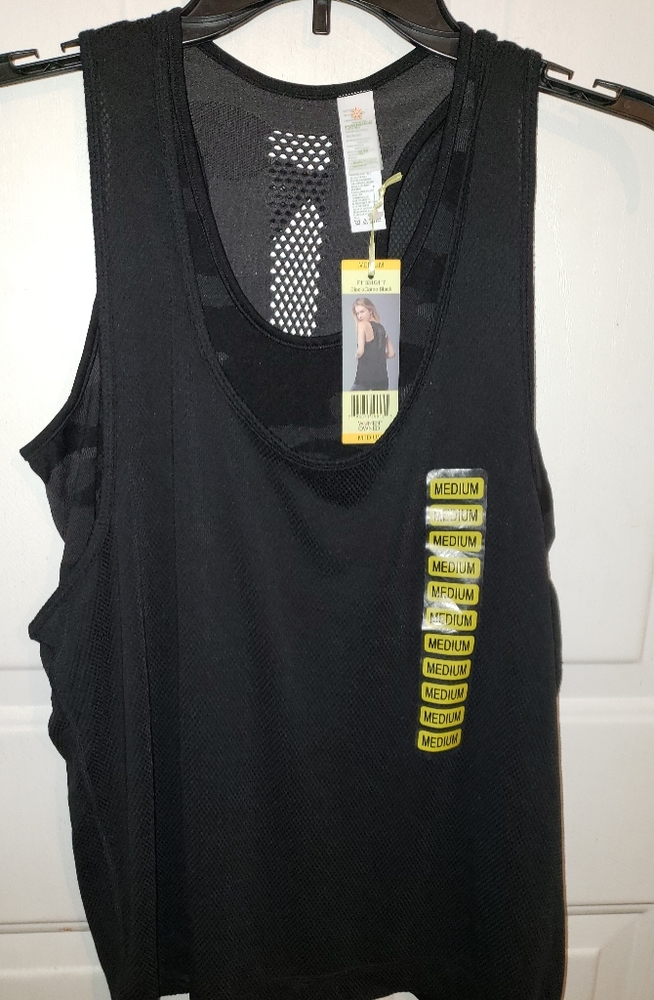 Tangerine Double Layer Tank Black Top Women's Medium